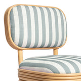 Dorine Striped Performance Linen & Rattan Dining Chair - View 6