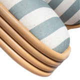 Dorine Striped Performance Linen & Rattan Dining Chair - View 7