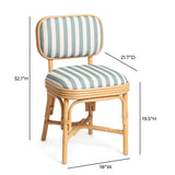 Dorine Striped Performance Linen & Rattan Dining Chair - View 8