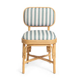 Dorine Striped Performance Linen & Rattan Dining Chair - View 3