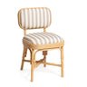 Dorine Striped Performance Linen & Rattan Dining Chair - View 9
