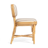 Dorine Striped Performance Linen & Rattan Dining Chair - View 12