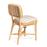 Dorine Striped Performance Linen & Rattan Dining Chair - View 13