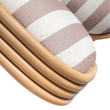 Dorine Striped Performance Linen & Rattan Dining Chair - View 15