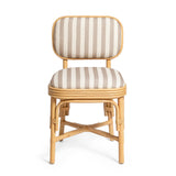 Dorine Striped Performance Linen & Rattan Dining Chair - View 11