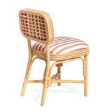 Dorine Striped Performance Linen & Rattan Dining Chair - View 21