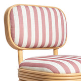 Dorine Striped Performance Linen & Rattan Dining Chair - View 22