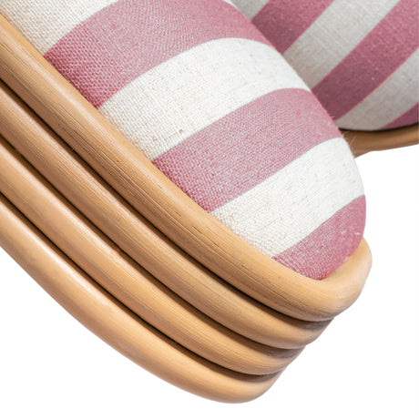 Dorine Striped Performance Linen & Rattan Dining Chair - View 23