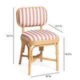 Dorine Striped Performance Linen & Rattan Dining Chair - View 24