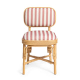 Dorine Striped Performance Linen & Rattan Dining Chair - View 19