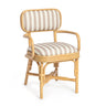 Dorine Striped Performance Linen & Rattan Dining Armchair - View 9