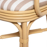 Dorine Striped Performance Linen & Rattan Dining Armchair - View 14