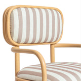 Dorine Striped Performance Linen & Rattan Dining Armchair - View 15