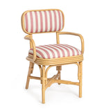 Dorine Striped Performance Linen & Rattan Dining Armchair - View 17