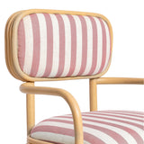 Dorine Striped Performance Linen & Rattan Dining Armchair - View 22