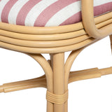 Dorine Striped Performance Linen & Rattan Dining Armchair - View 23