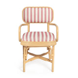 Dorine Striped Performance Linen & Rattan Dining Armchair - View 19