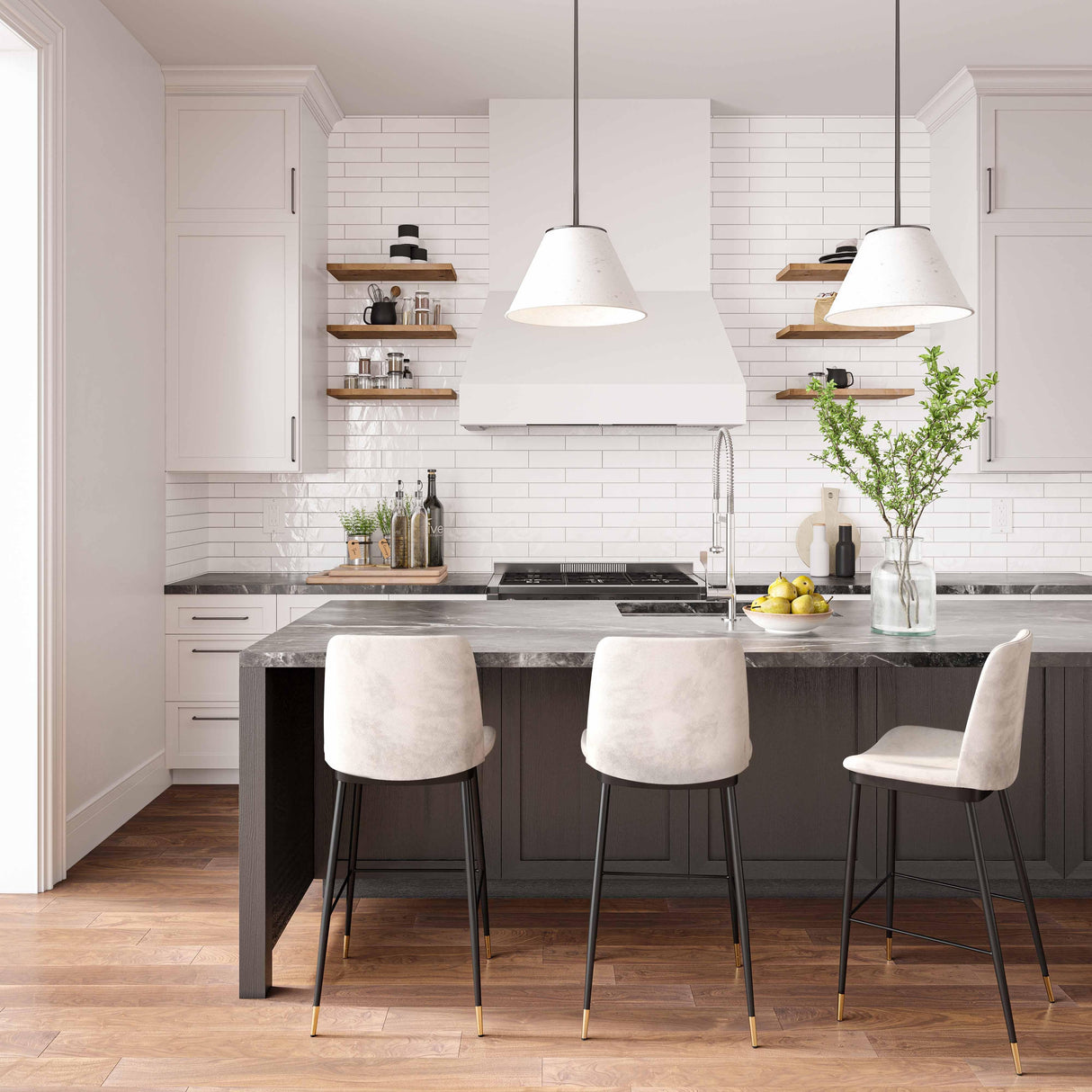 Evora Velvet Counter Stool - Set of 2