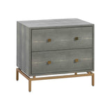 Pesce 25" Faux Shagreen 2-Drawer Nightstand - View 11