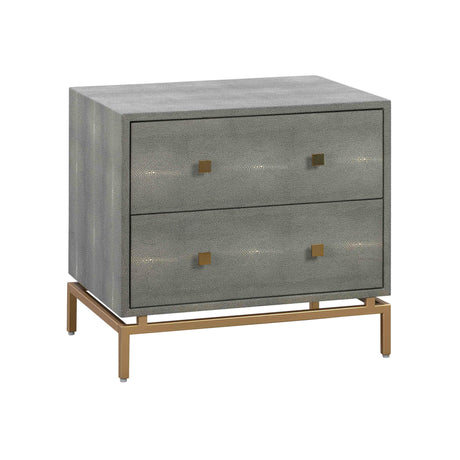 Pesce 25" Faux Shagreen 2-Drawer Nightstand - View 11