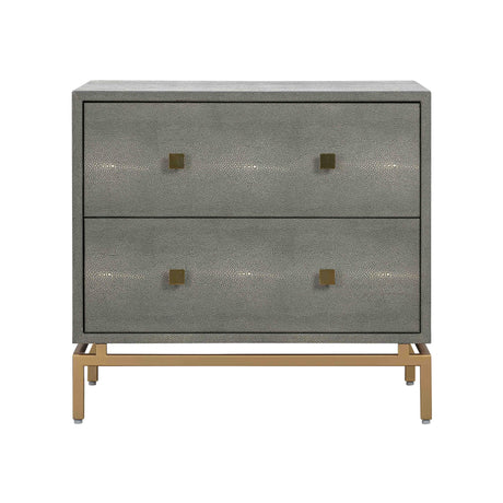 Pesce 25" Faux Shagreen 2-Drawer Nightstand - View 9