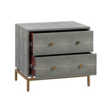 Pesce 25" Faux Shagreen 2-Drawer Nightstand - View 12