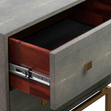Pesce 25" Faux Shagreen 2-Drawer Nightstand - View 14