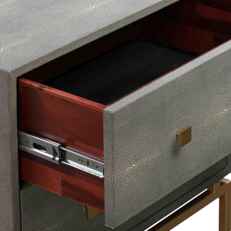 Pesce 25" Faux Shagreen 2-Drawer Nightstand - View 14