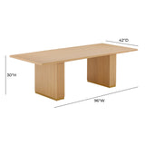 Chelsea 96" Oak Wood Rectangular Dining Table