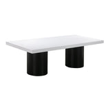 Nova 95" White Lacquer Rectangular Dining Table