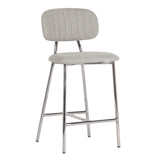 Ariana Grey Counter Stool with Silver Legs - Set of 2