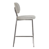 Ariana Grey Counter Stool with Silver Legs - Set of 2