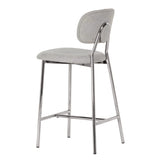 Ariana Grey Counter Stool with Silver Legs - Set of 2