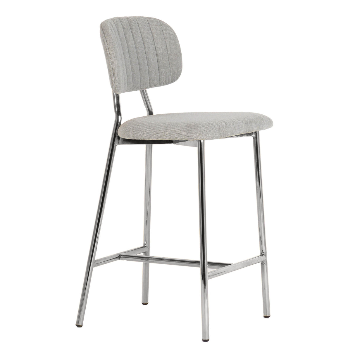 Ariana Grey Counter Stool with Silver Legs - Set of 2