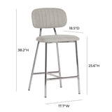 Ariana Grey Counter Stool with Silver Legs - Set of 2