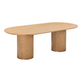 Brandy 95" Natural Ash Wood Oval Dining Table