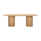 Brandy 95" Natural Ash Wood Oval Dining Table