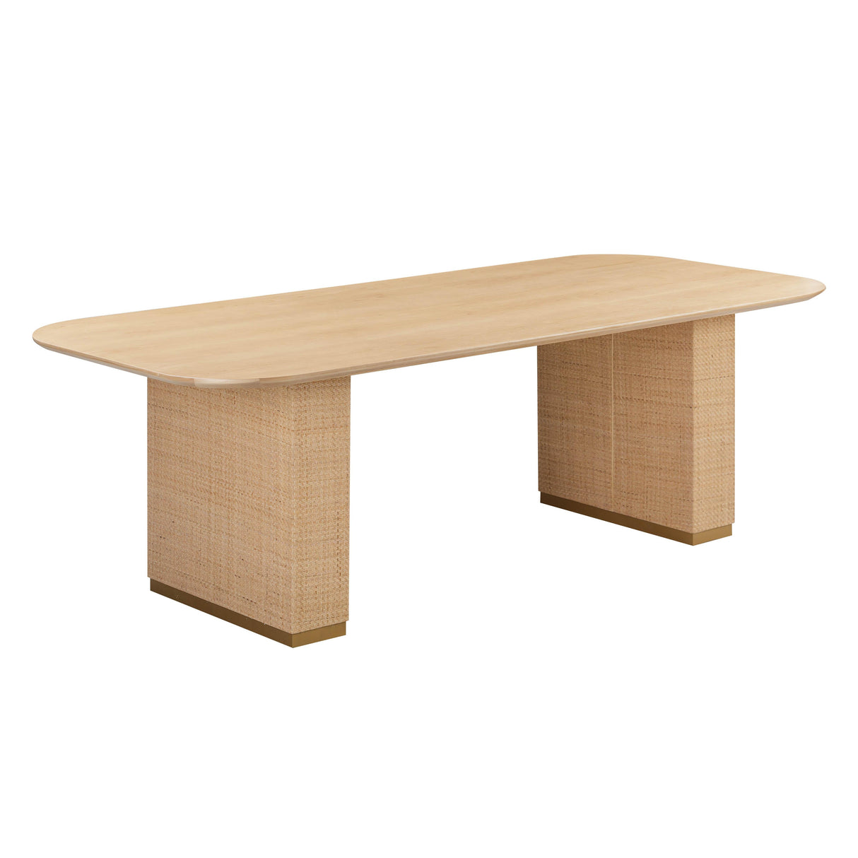 Akiba 96" Natural Ash & Rattan Rectangular Dining Table