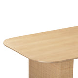 Akiba 96" Natural Ash & Rattan Rectangular Dining Table