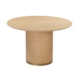 Akiba 47" Natural Ash & Rattan Round Dining Table