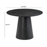 Sahara 41" Black Oak Round Dining Table
