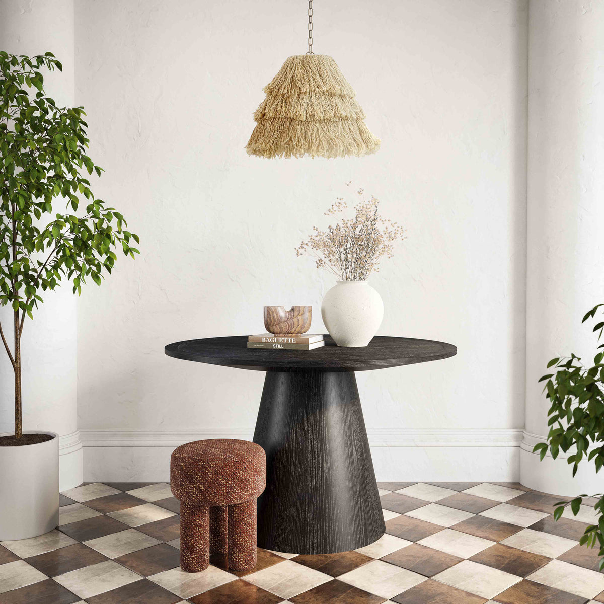 Sahara Round Oak Dining Table (41"-60") - View 14