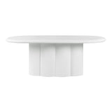 Elika 80" Faux Plaster Indoor / Outdoor Oval Dining Table