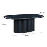 Elika 80" Faux Plaster Indoor / Outdoor Oval Dining Table