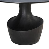 Gevra 54" Black Acacia & Faux Plaster Round Dining Table