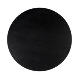 Gevra 54" Black Acacia & Faux Plaster Round Dining Table