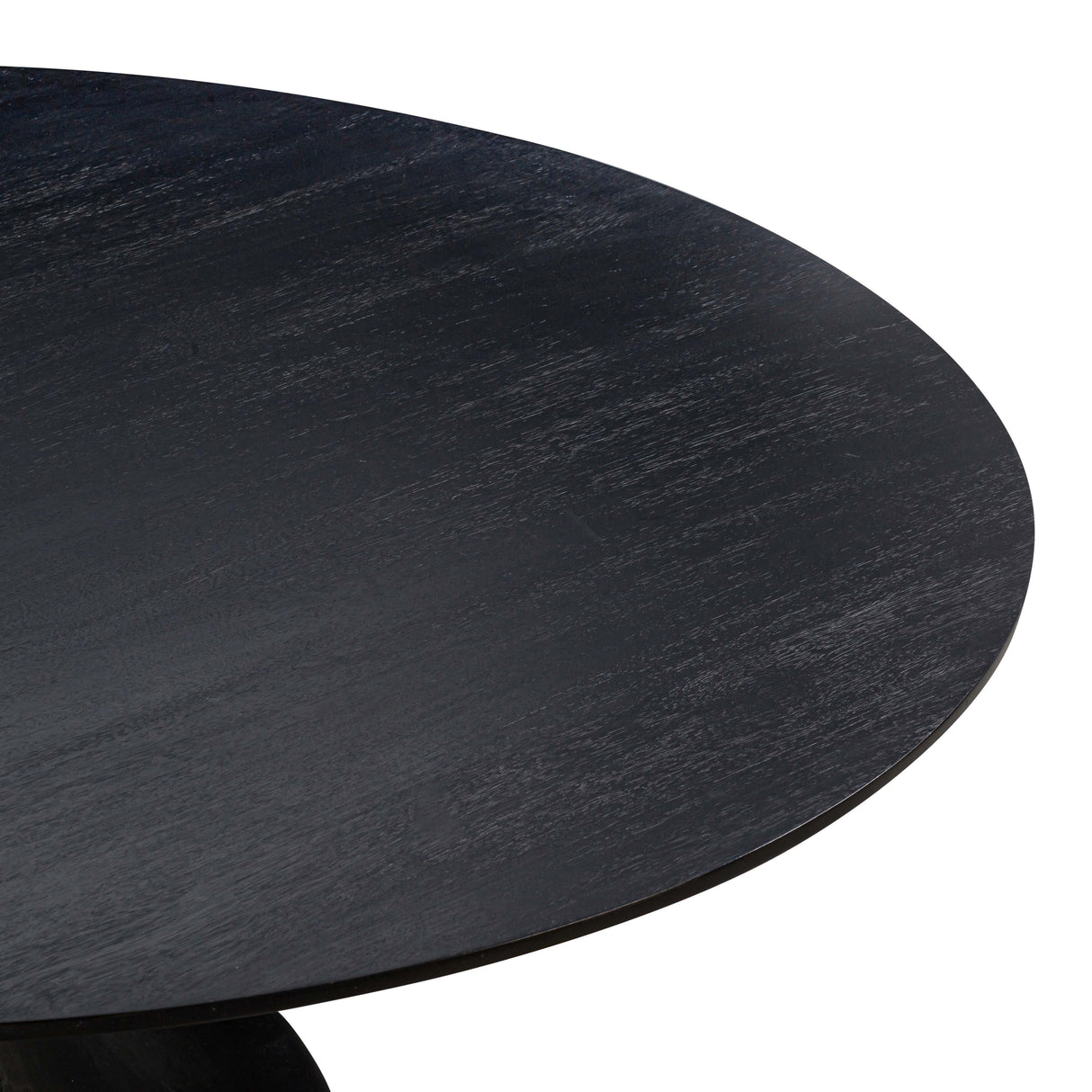 Gevra 54" Black Acacia & Faux Plaster Round Dining Table