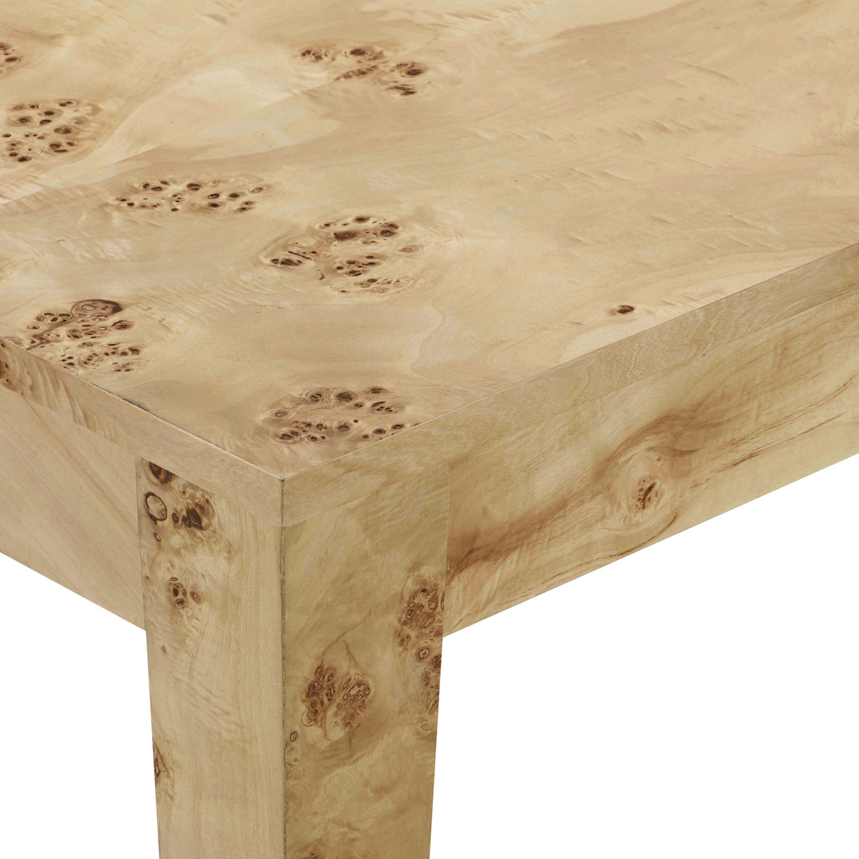 Brandyss 90" Natural Burl Rectangular Dining Table