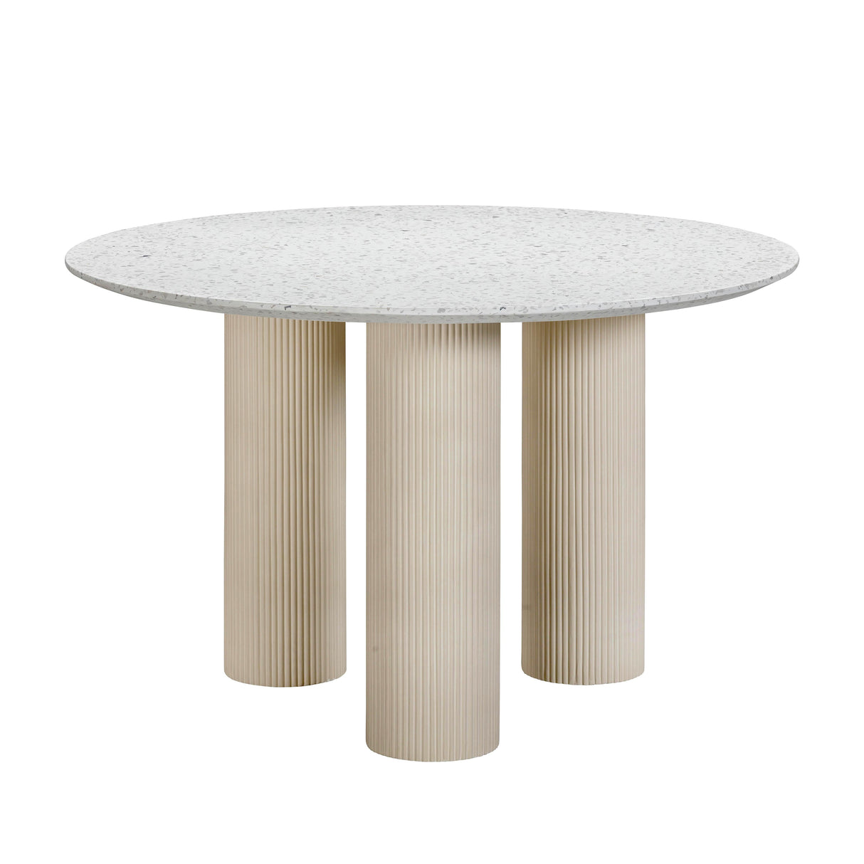 Parcino 47" Faux Terrazzo Concrete Indoor / Outdoor Round Dining Table