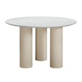 Parcino 47" Faux Terrazzo Concrete Indoor / Outdoor Round Dining Table